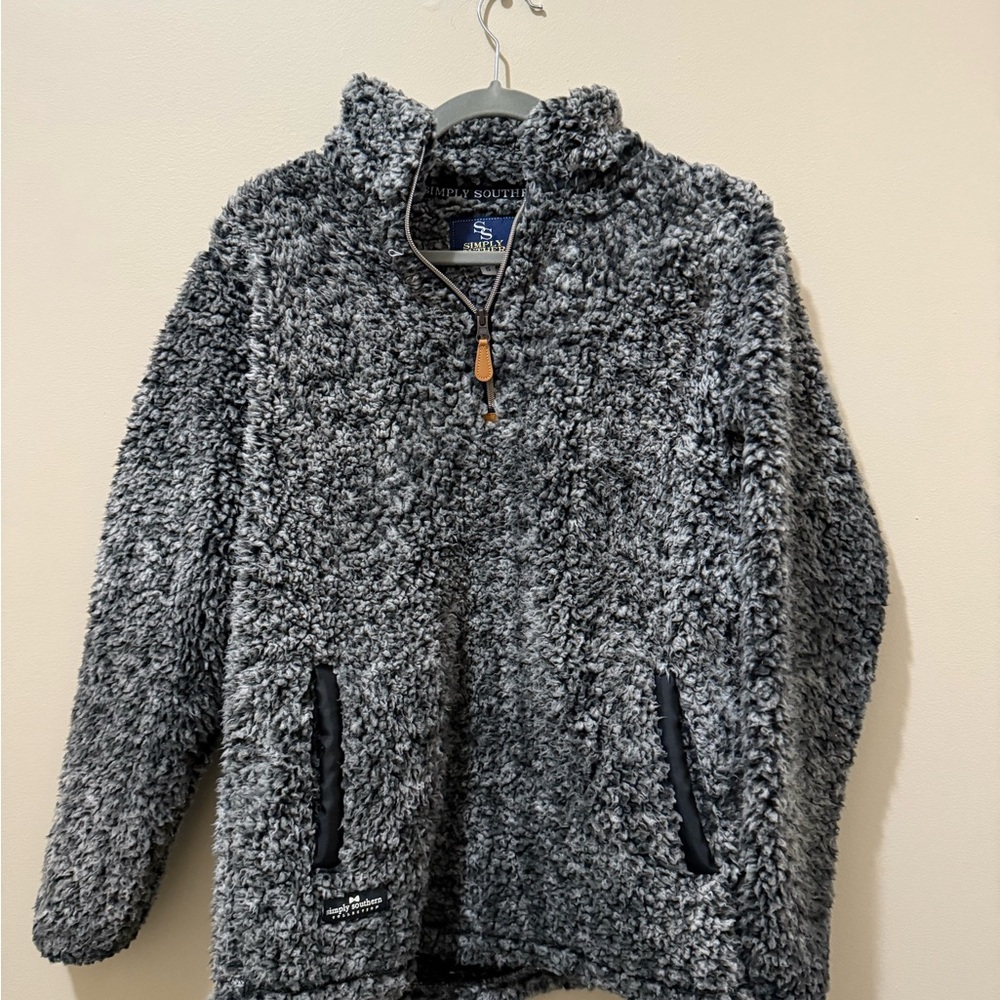Simply Southern Women’s Fleece Jacket - Black and Gray